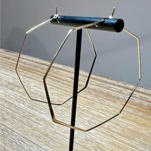 Gold Wire Geometric Hoop Earrings